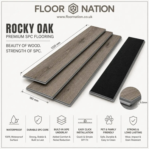 Rocky oak waterproof spc - waterproof, vinyl