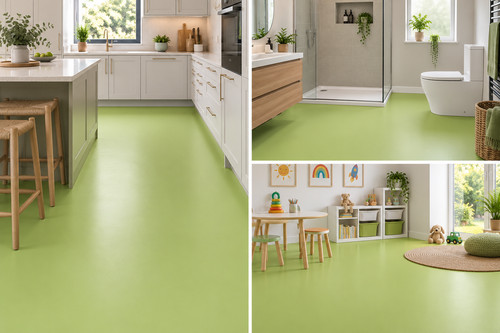 Lime green matt vinyl flooring - lime,