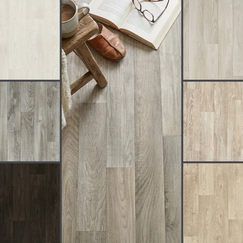 Grey wood vinyl - grey, roll