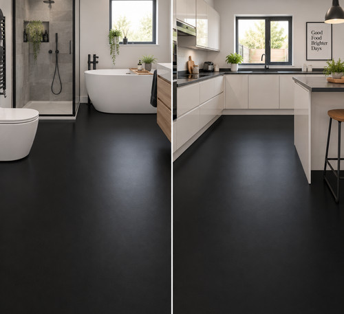 Black solid matt vinyl - black,